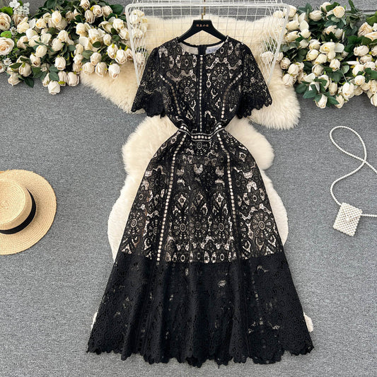 Delicate Lace-Trimmed Sheath Dress