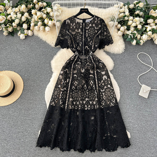 Delicate Lace-Trimmed Sheath Dress