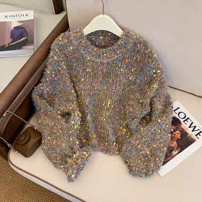 Sweetie Colorful Dot Short Sweater