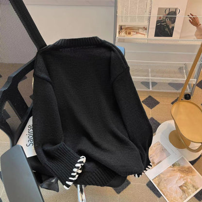 Popular Large Bow Jersey Sweater