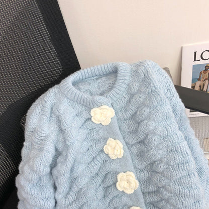 Loose Fitting Cute Embellished Cardigan