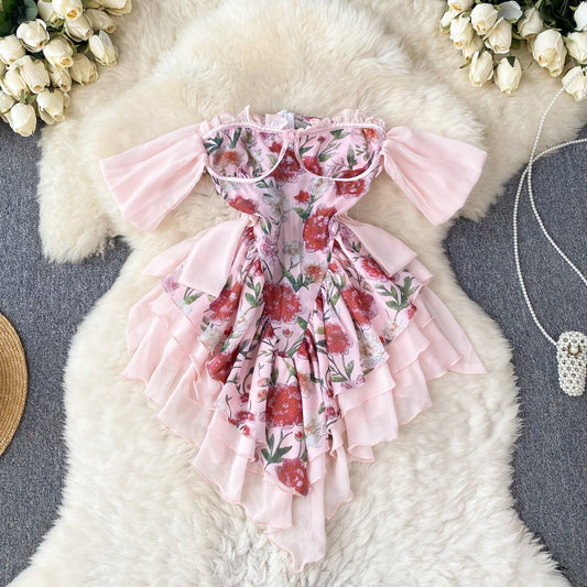 Garden Party Strapless Ruffled Dress