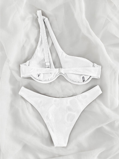 One-shoulder Split Bikini