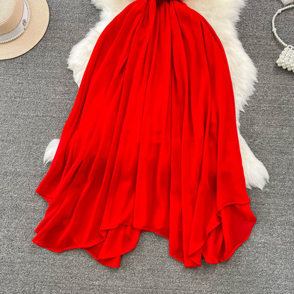 Elegant A-Line Ruffled Maxi Dress