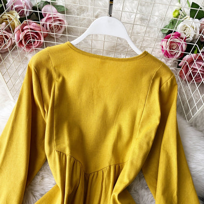 Cotton&Linen Embroidered Tassel dress