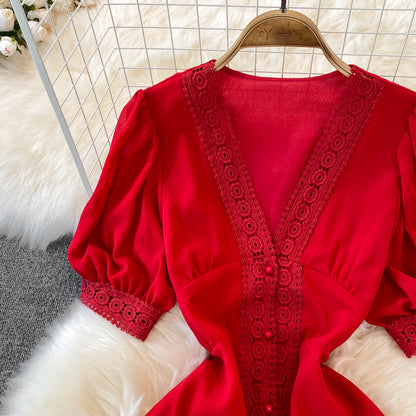 V-neck Lace Dress