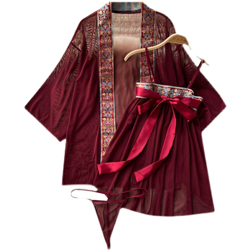 Courtly Cami Dress&Mesh Cardigan 2Pcs