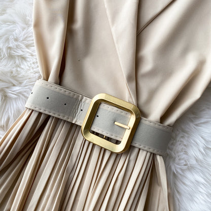 Office Shawl Collar Belted Jumpsuit