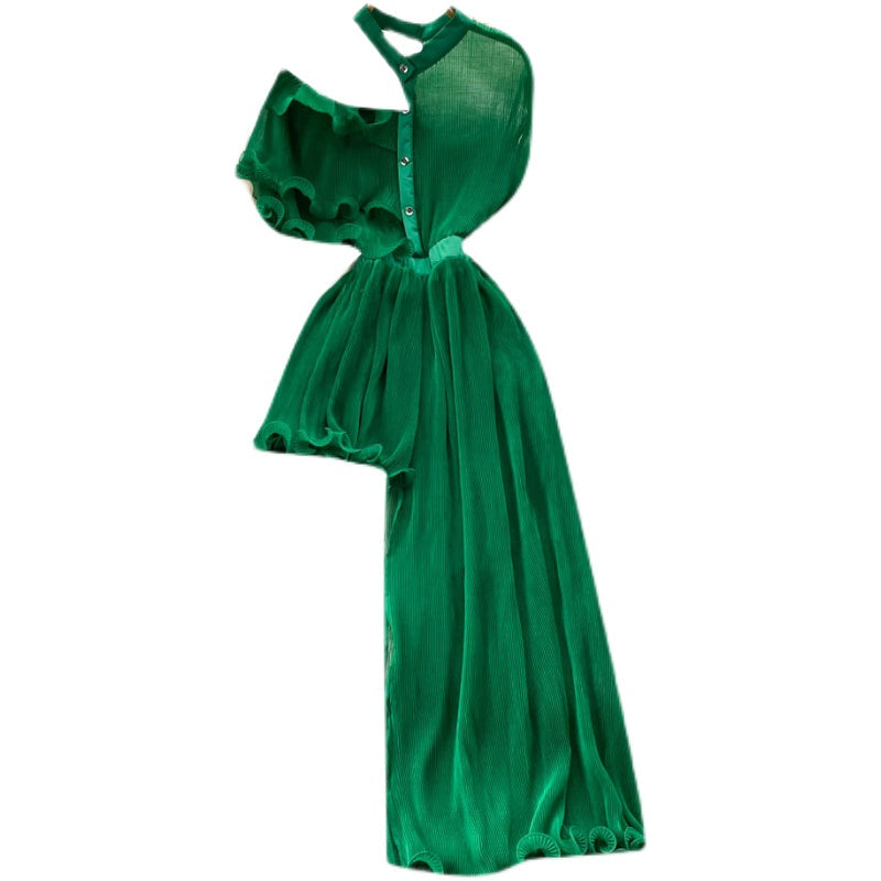 Women's Ruffled Hem Asymmetrical Dress