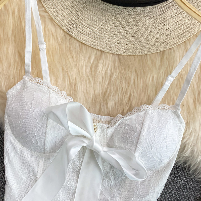 Lace Camisole With Eyelashes