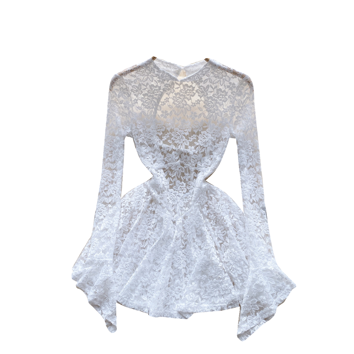 Wisteria Lace Bell-Sleeve Dress