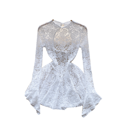 Wisteria Lace Bell-Sleeve Dress