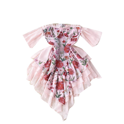 Garden Party Strapless Ruffled Dress