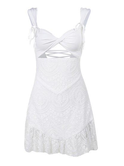 Elena's Whisper Lace Backless Dress