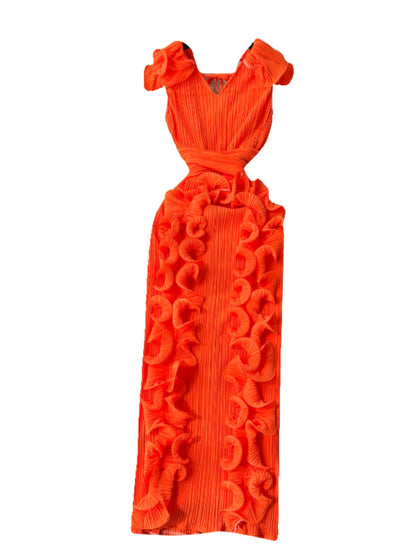 Designer 3D Ruffled Cocktail Dress