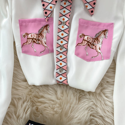 Printed Shirt & High Waist Skirt Two Piece Set