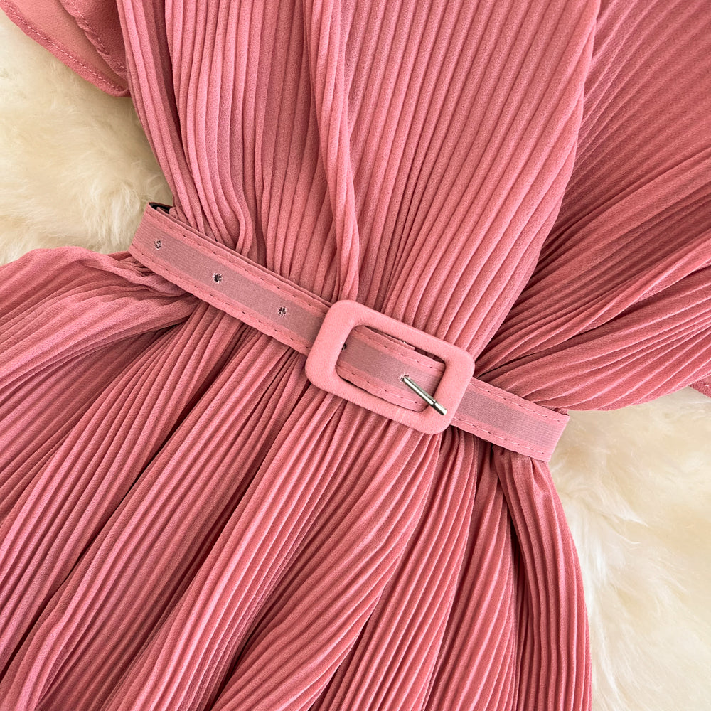 V-Neck High Waist Cake Dress