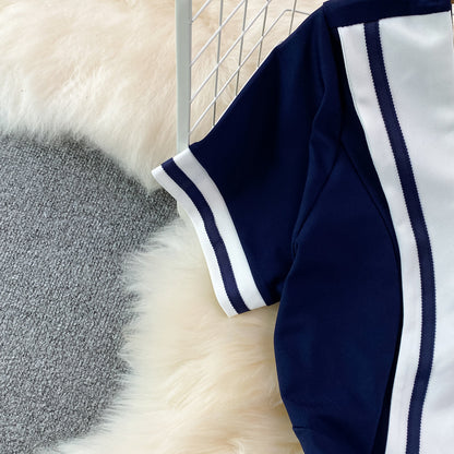 Korean Style Navy Collar Dress