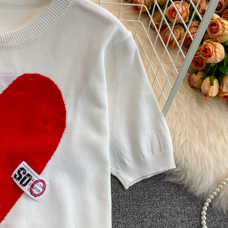 Love Ice Silk Short Sleeve T-Shirt