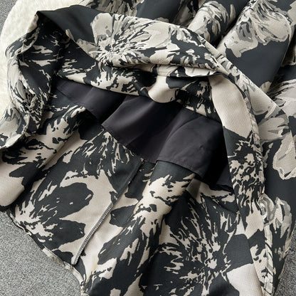 Elegant Knit Floral Jacquard Skirt Set