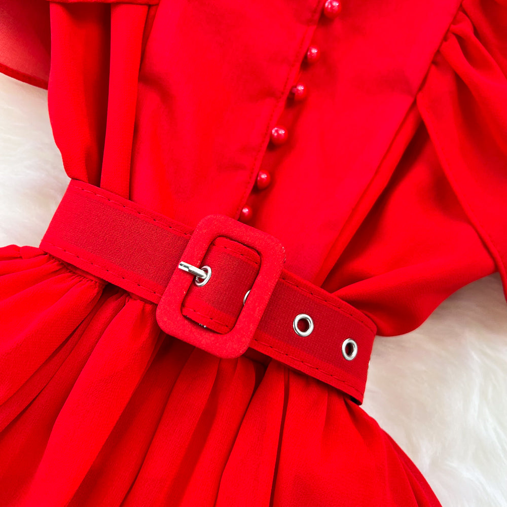 Elegant A-Line Ruffled Maxi Dress