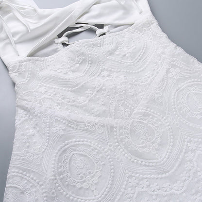 Elena's Whisper Lace Backless Dress
