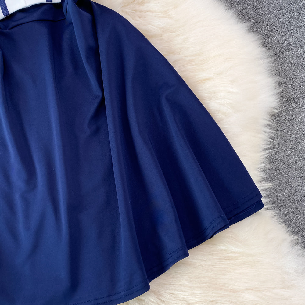 Korean Style Navy Collar Dress