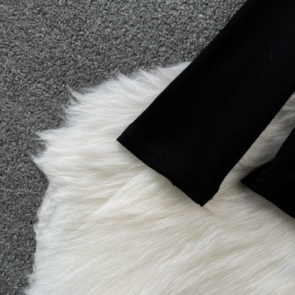 PU Slip Dress&Black Sweater 2Pcs