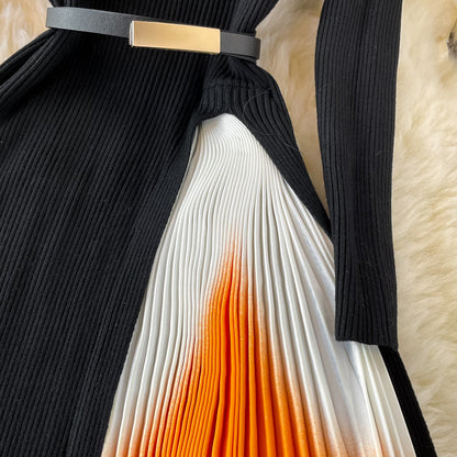 Color Block Tiered Knit Dress