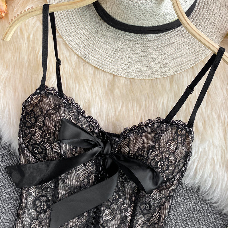 Lace Camisole With Eyelashes