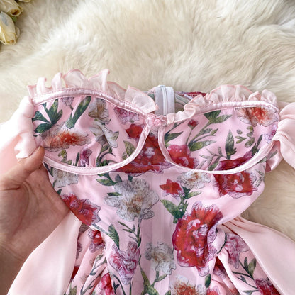Garden Party Strapless Ruffled Dress