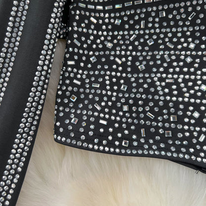 Top&Fishtail Skirt Rhinestone Studded 2Pcs