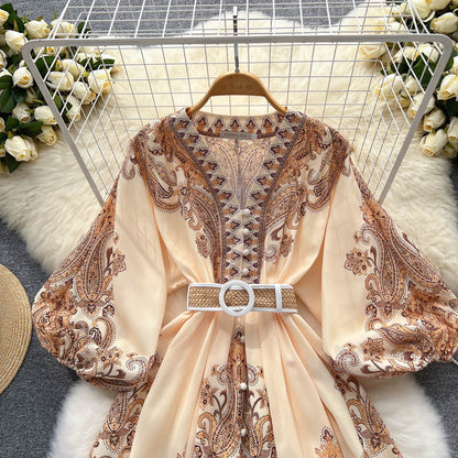 Ethnic Style Floral Dress
