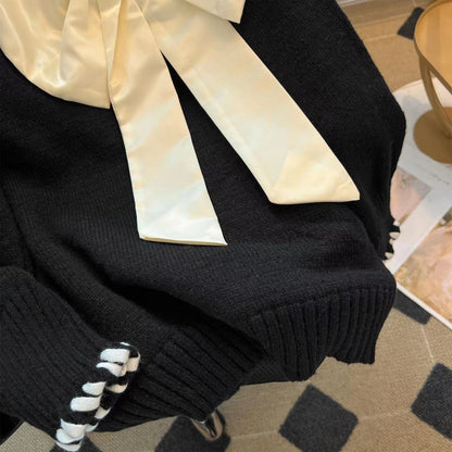 Popular Large Bow Jersey Sweater