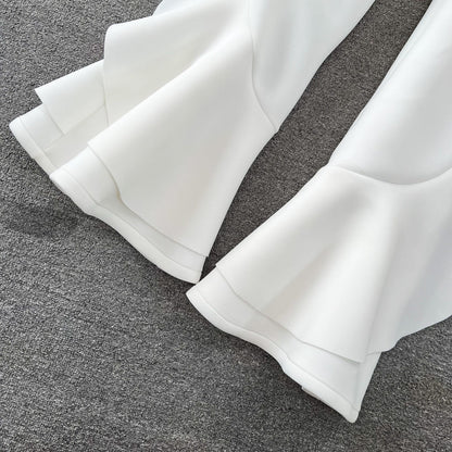 Asymmetrical Ruffle One-Shoulder Top & Palazzo Pants Set