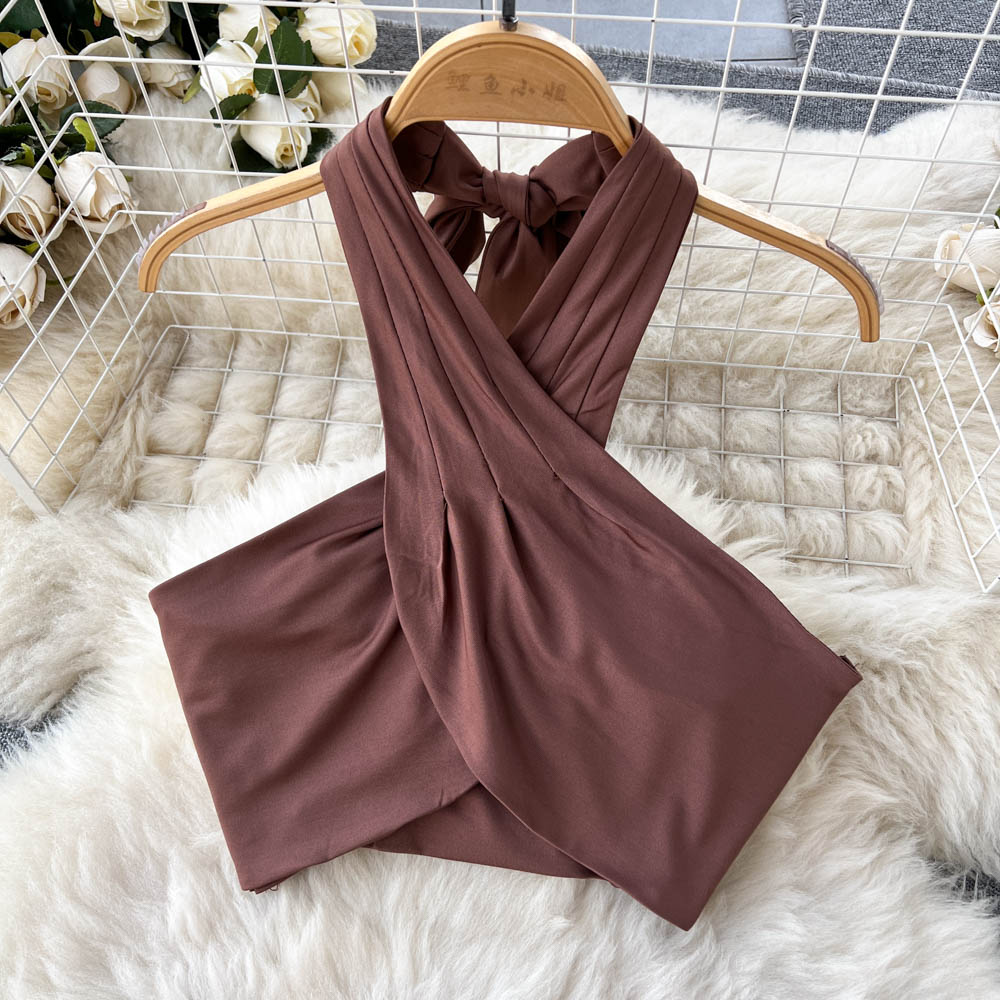 Crossover Tank Top&Bustier 2Pcs Set