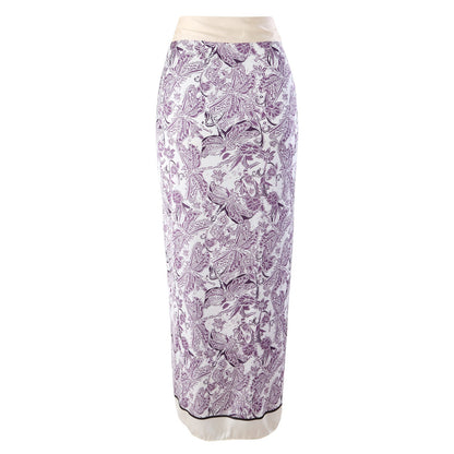 Floral Swimwear&Lace-up Apron Skirt