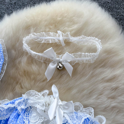 Lace Ruffle Maid Uniform 2Pcs Set