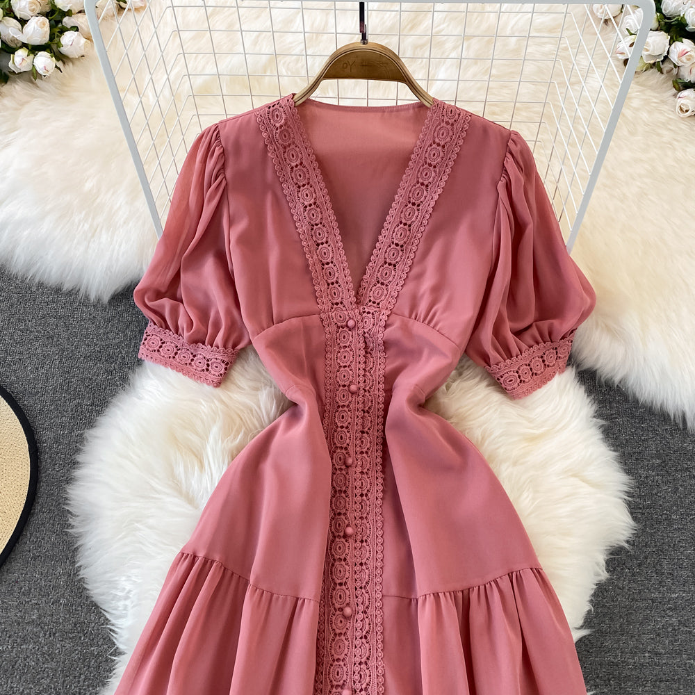 V-neck Lace Dress