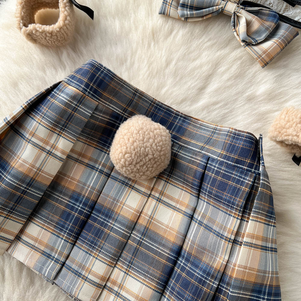 Lace Tank Top&Pleated Skirt Uniform