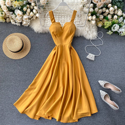 Retro V-Neck Halter Sundress