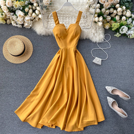 Retro V-Neck Halter Sundress