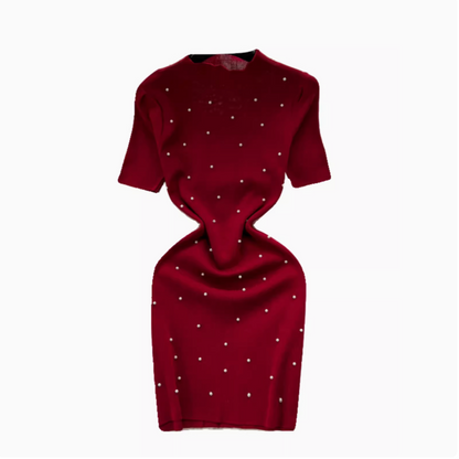 High-end Beaded Slim Knitted Dress