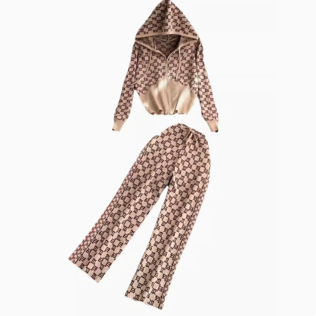 Zipped Hoodie&Trousers Printed 2Pcs