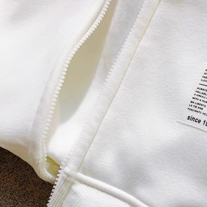 Oversized Zipped Fleece Hooded Sweatshirt