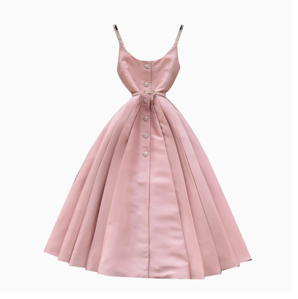 Elegant Pleated Slip Dress with Waist Belt
