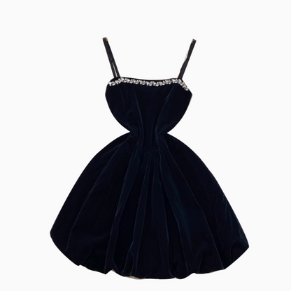 Square Neckline Black Slip Dress