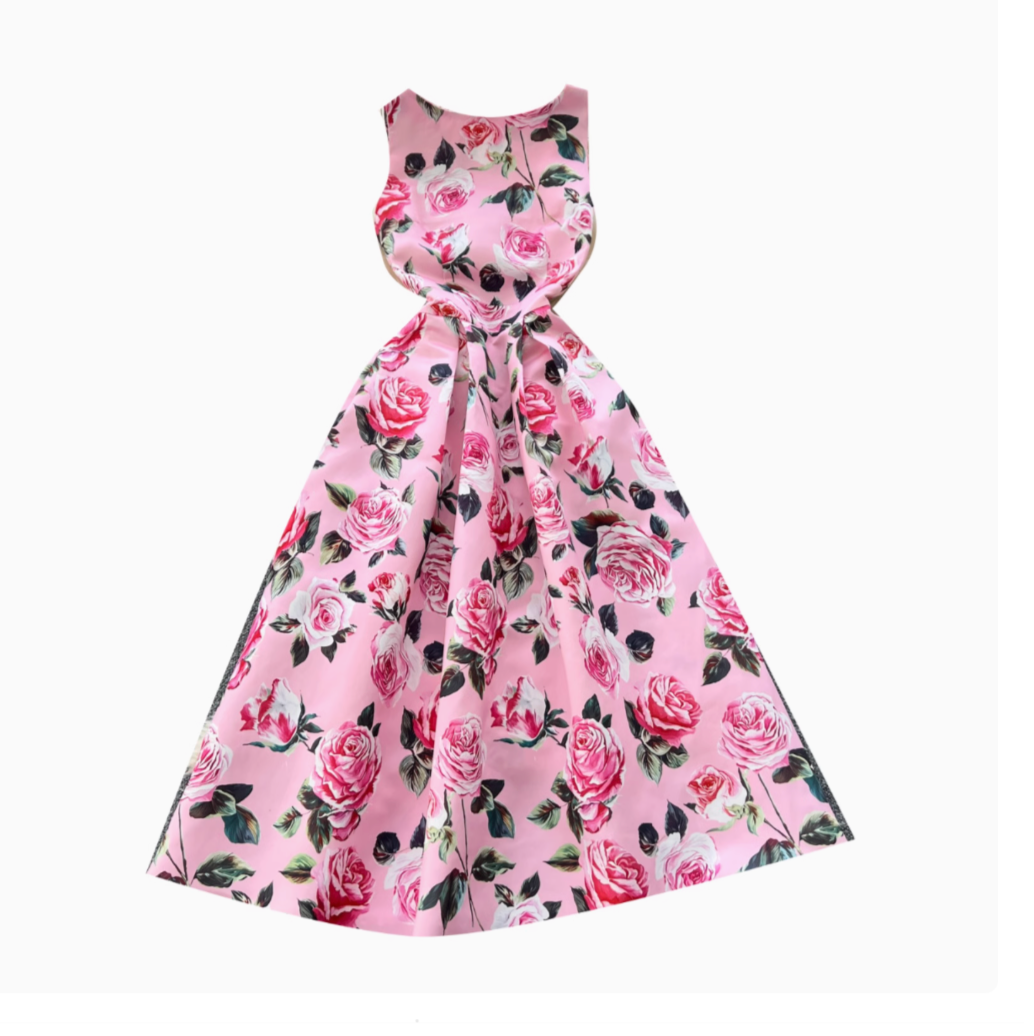 Ärmelloses Blumenkleid im Vintage-Stil