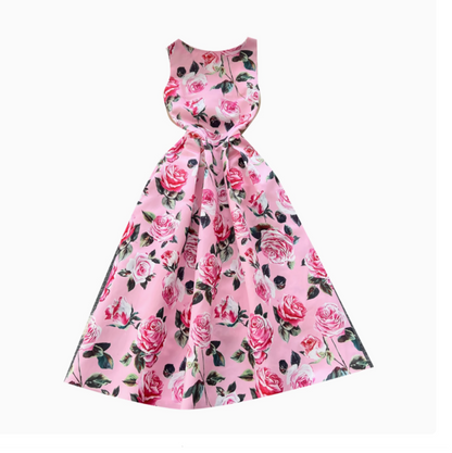 Ärmelloses Blumenkleid im Vintage-Stil