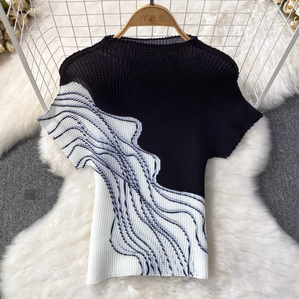 Knitwear & Pleated Skirt Printed 2Pcs